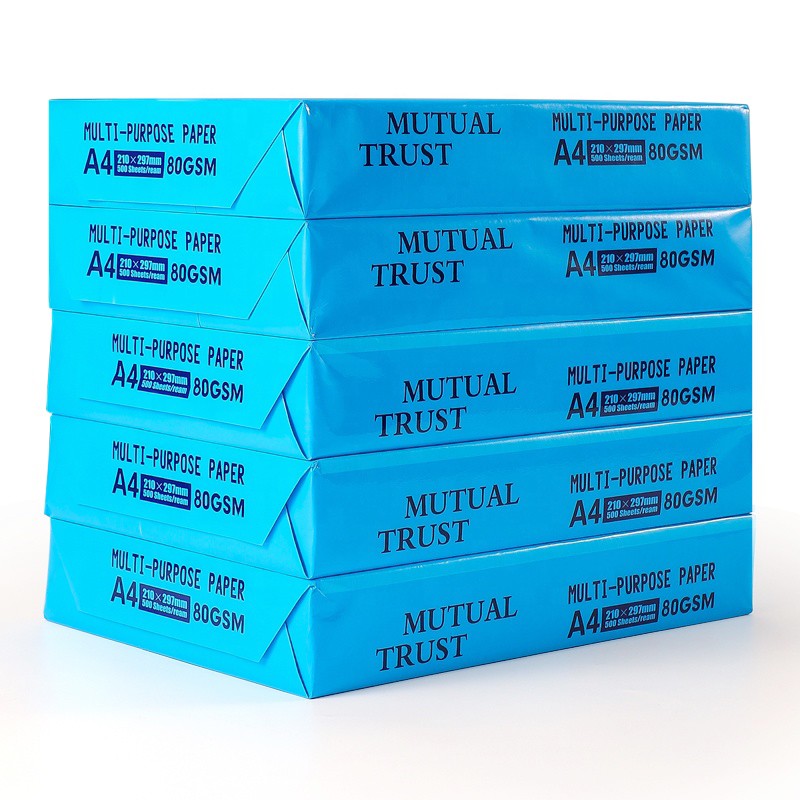 Hartie Copiator A4 Mutual Trust, Hartie Multifunctionala pentru Imprimanta si Copiator, Clasa A, 80 g/mp, Cutie 5 Topuri x 500 Coli, 2500 Coli, Alb