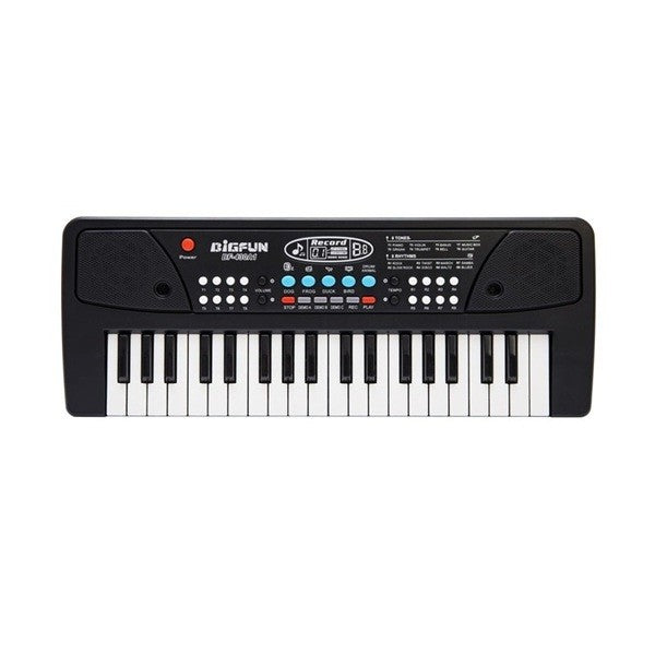 Orga Electronica Copii cu Microfon si 37 Clape, Pian Portabil, Functie Inregistrare si Redare, Efecte Muzicale, Alimentare USB, Plastic, 43 x 16 x 5.4 cm, Negru
