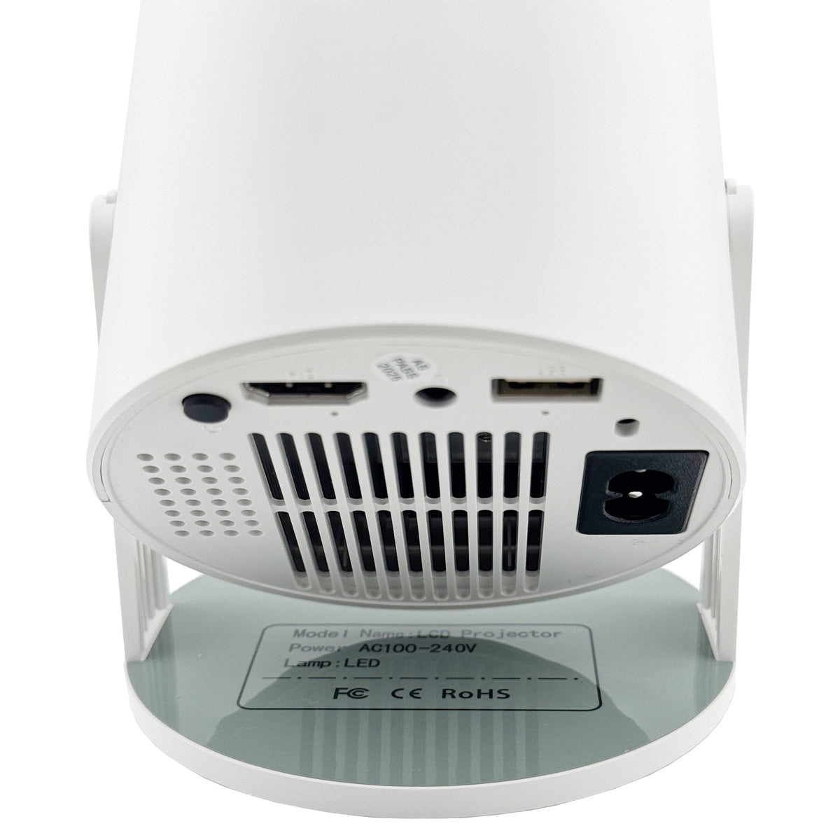 Video Proiector Portabil HY300, Smart Android 13, Rezolutie Native HD 720p cu Suport 4K, WiFi 6, Bluetooth 5.0, Corectie Trapez Automata, HDMI, USB, 19 x 11 x 9 cm, Alb