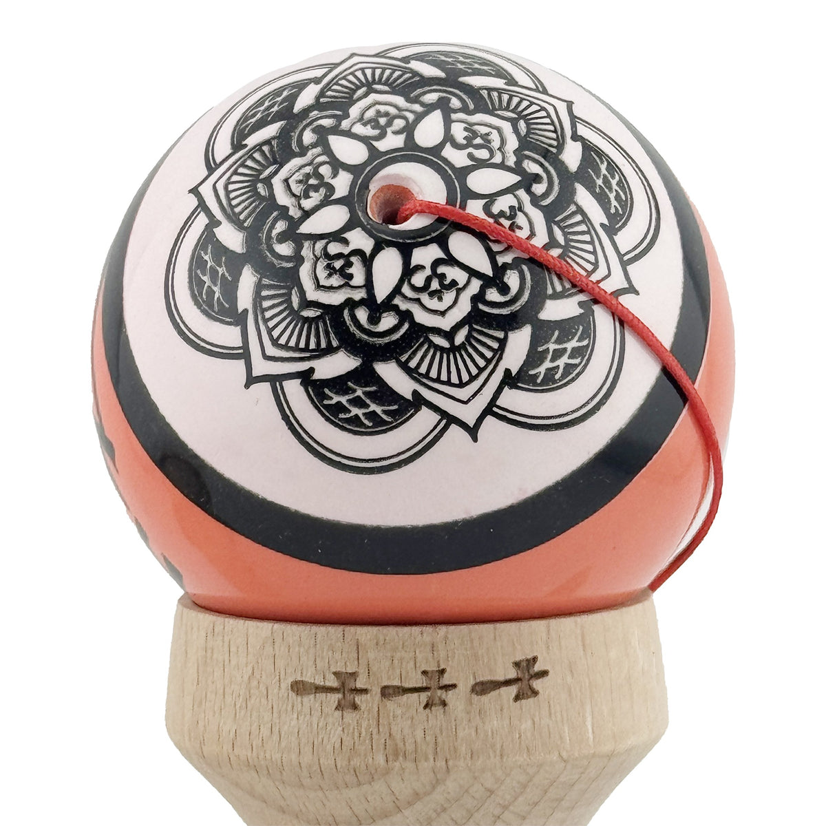 Kendama X Zen Originala, Model V3 Coral, Profesionala, Cupe Mari King Size, Super Sticky, Gaura in Baza, Rulment, Ata 55cm