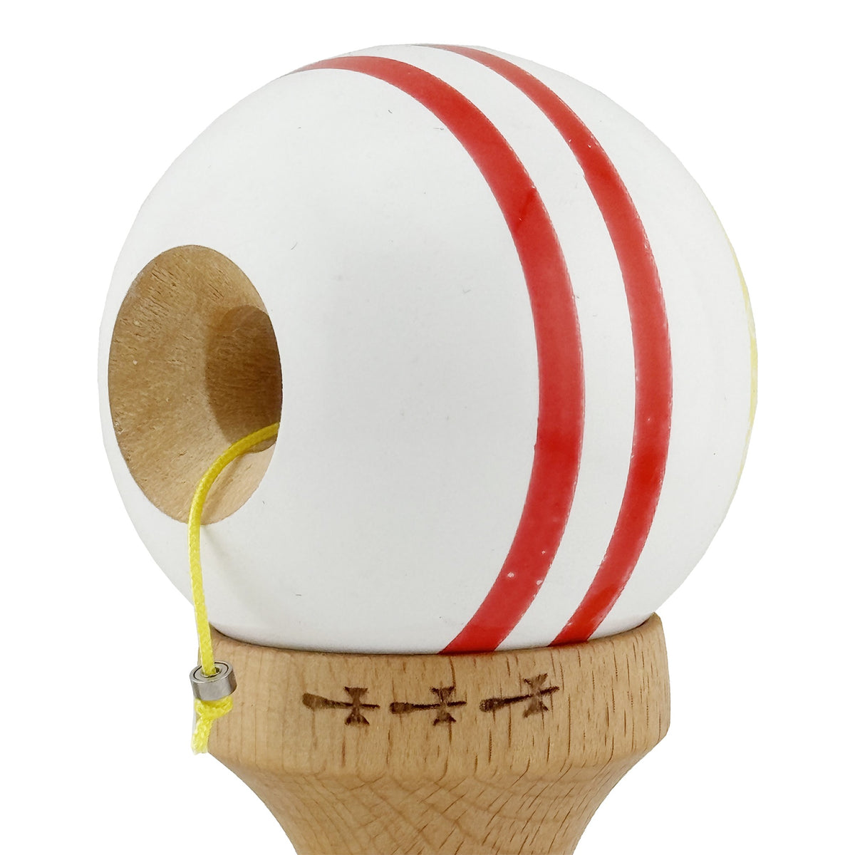 Kendama X Chicanos Originala, Model Galben / Rosu / Alb, Profesionala, Cupe Mari, Super Sticky, Rulment, Ata 55cm