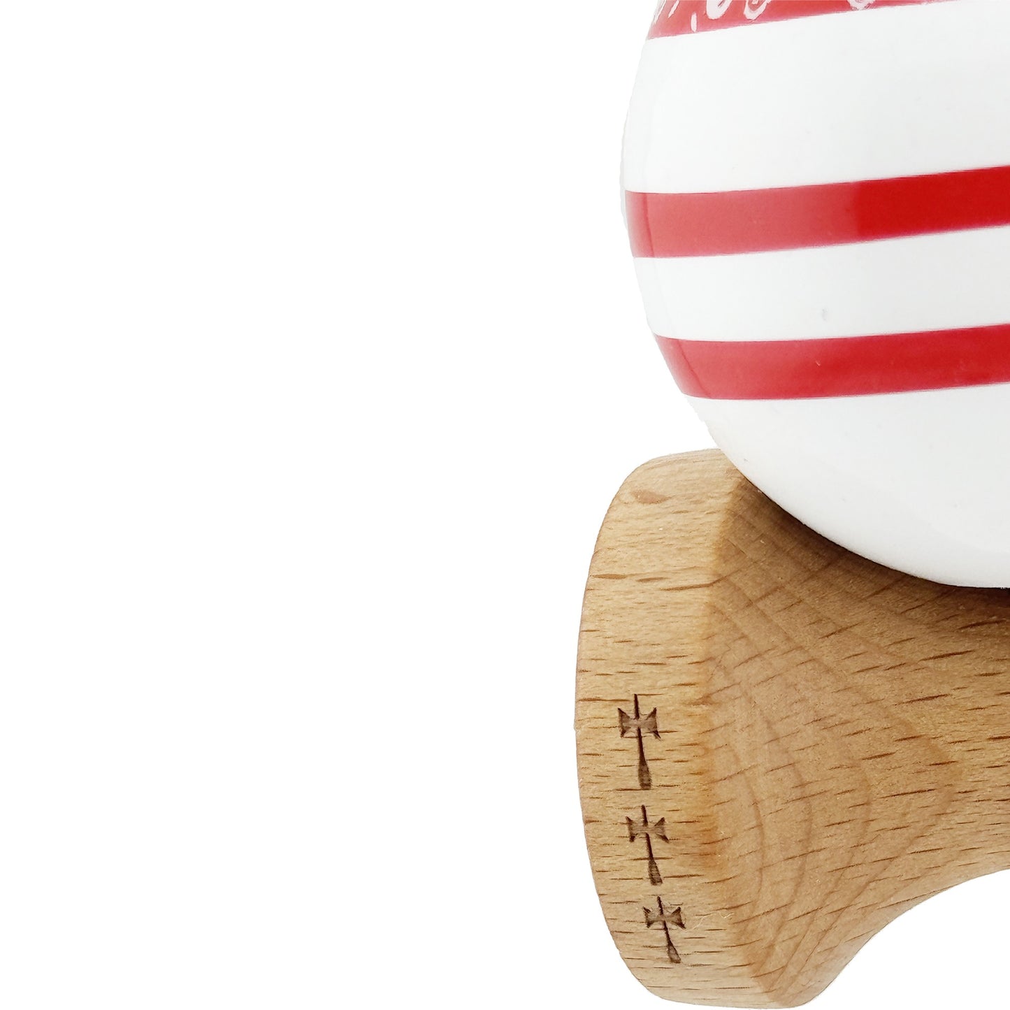 Kendama X Chicanos Originala, Model Rosu / Rosu / Alb, Profesionala, Cupe Mari, Super Sticky, Rulment, Ata 55cm