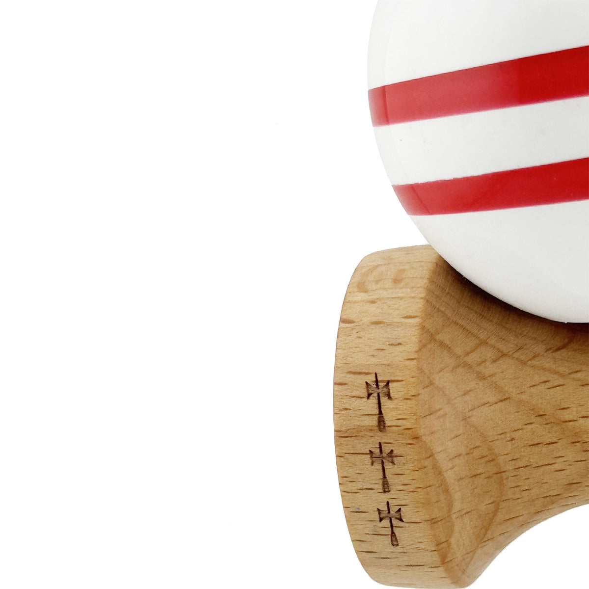 Kendama X Chicanos Originala, Model Violet / Rosu / Alb, Profesionala, Cupe Mari, Super Sticky, Rulment, Ata 55cm