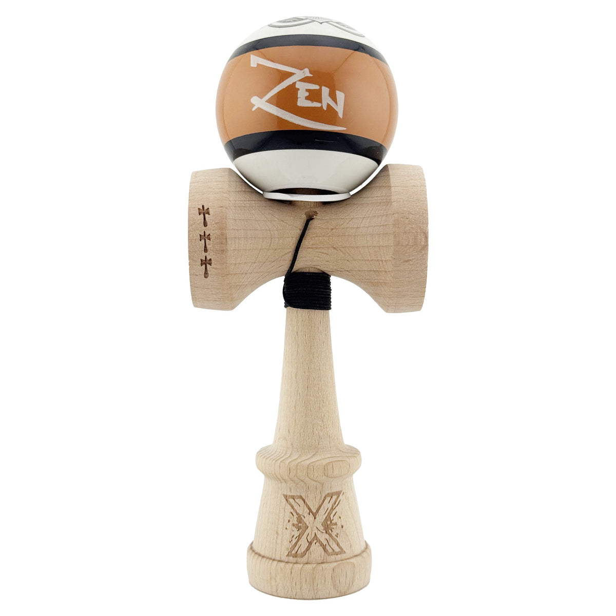 Kendama X Zen Originala, Model V3 Maro, Profesionala, Cupe Mari King Size, Super Sticky, Gaura in Baza, Rulment, Ata 55cm