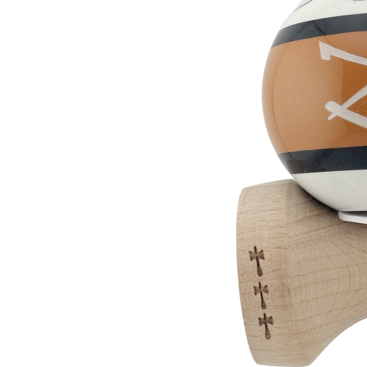 Kendama X Zen Originala, Model V3 Maro, Profesionala, Cupe Mari King Size, Super Sticky, Gaura in Baza, Rulment, Ata 55cm