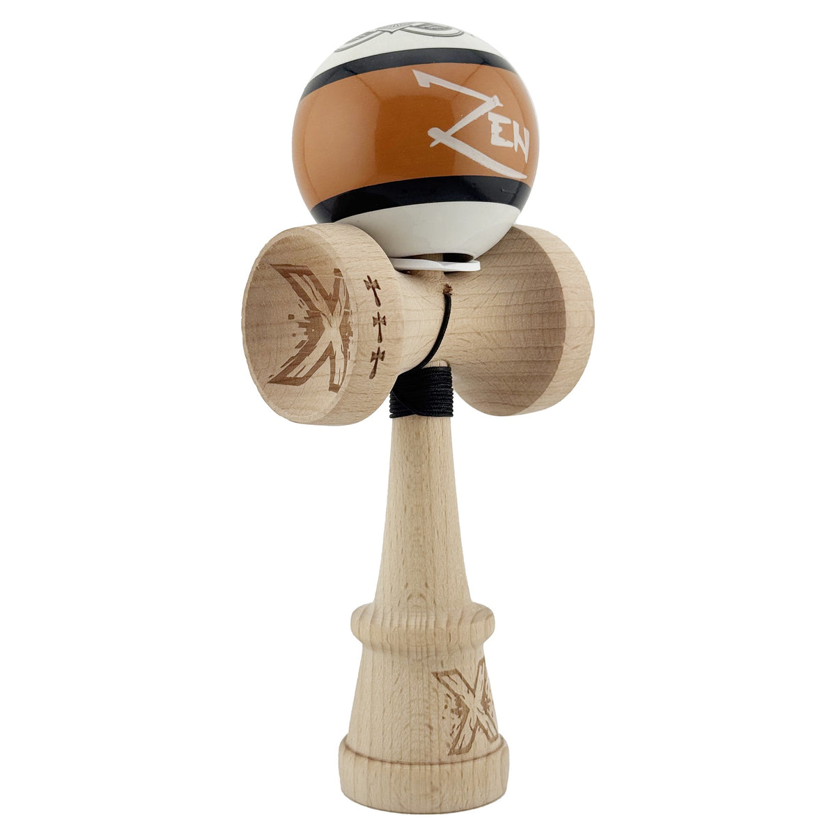 Kendama X Zen Originala, Model V3 Maro, Profesionala, Cupe Mari King Size, Super Sticky, Gaura in Baza, Rulment, Ata 55cm