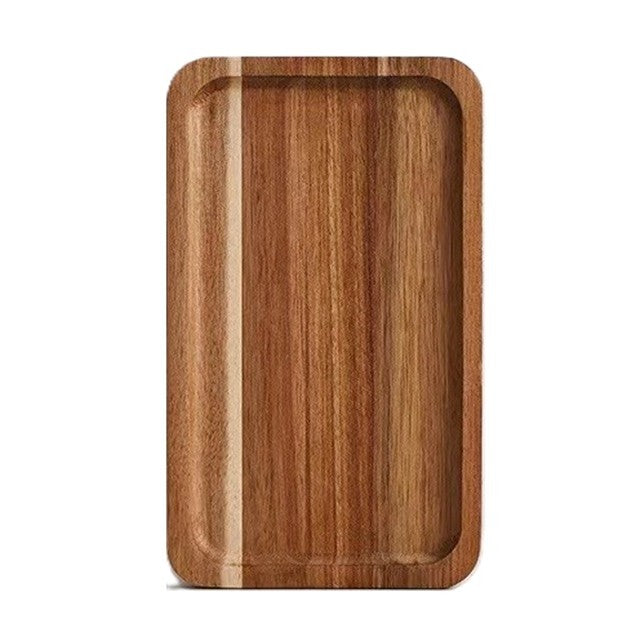 Tava din Lemn pentru Servire si Decor, Forma Dreptunghiulara, Lemn Natural de Salcam, 25 x 15 x 1.5 cm, Natur
