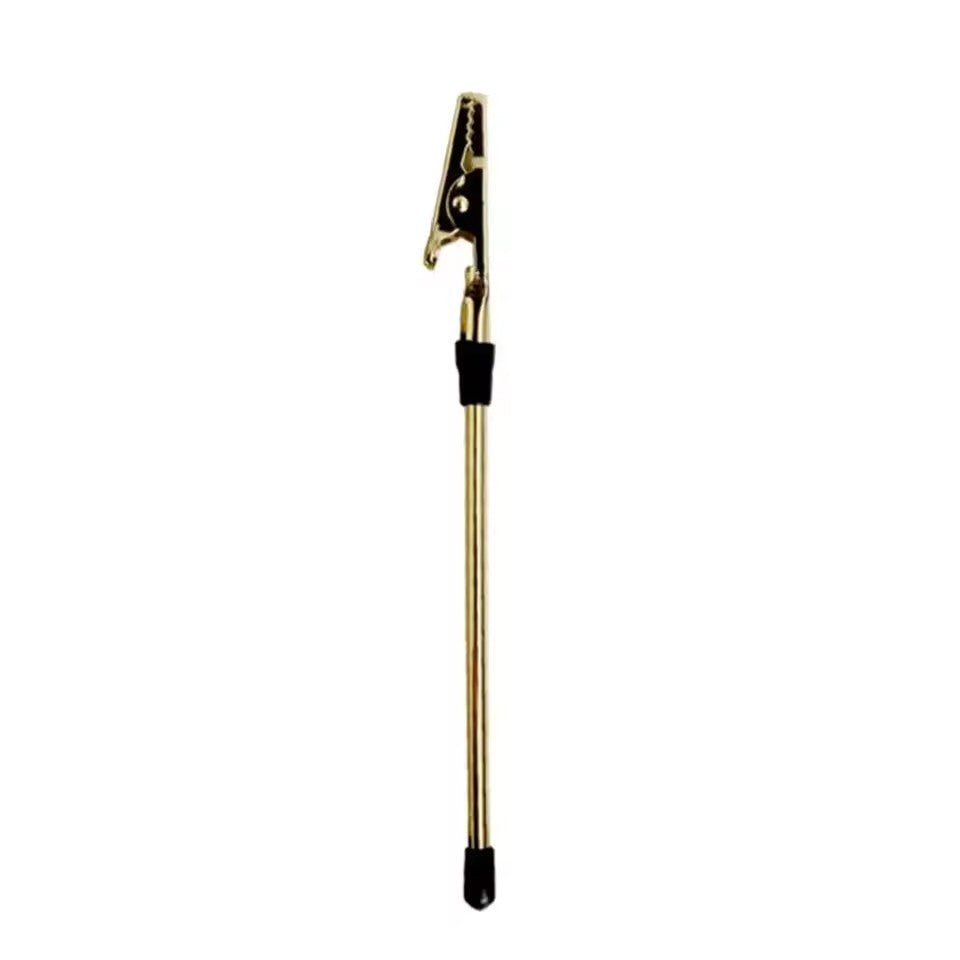 Dispozitiv Auxiliar pentru Fixare Bratari si Bijuterii, Clema Anti-Zgarieturi pentru Coliere si Fermoare, Maner Antiderapant, Metal, 15.5 cm, Auriu