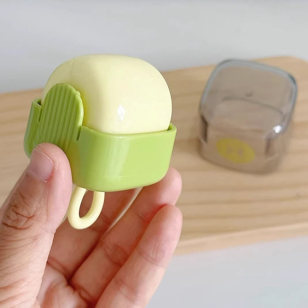 Rola pentru Scame si Par de Animale, Indepartator Lavabil si Reutilizabil, Forma Cubica Portabila, Plastic, 6 x 4.3 x 4.3 cm, Verde Matcha