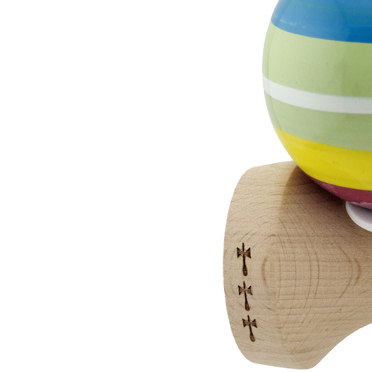 Kendama X Originala, Legendary Spectrum, Model V3 Multicolor, Profesionala, Cupe Mari King Size, Super Sticky, Gaura in Baza, Rulment, Ata 55cm