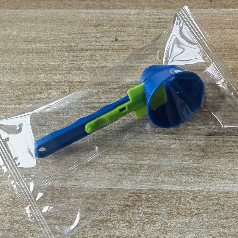 Lingura pentru Proteine si Suplimente, Lingura Dozator cu Palnie Culisanta, Plastic Rezistent, 12.5 cm, Albastru