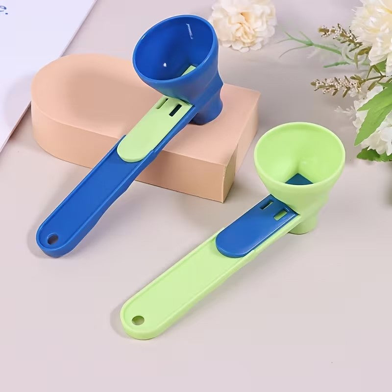 Lingura Dozator pentru Proteine si Suplimente, Palnie Culisanta Anti-Risipa, Dozare Lapte Praf, Material Plastic Rezistent, 12.5 cm, Verde