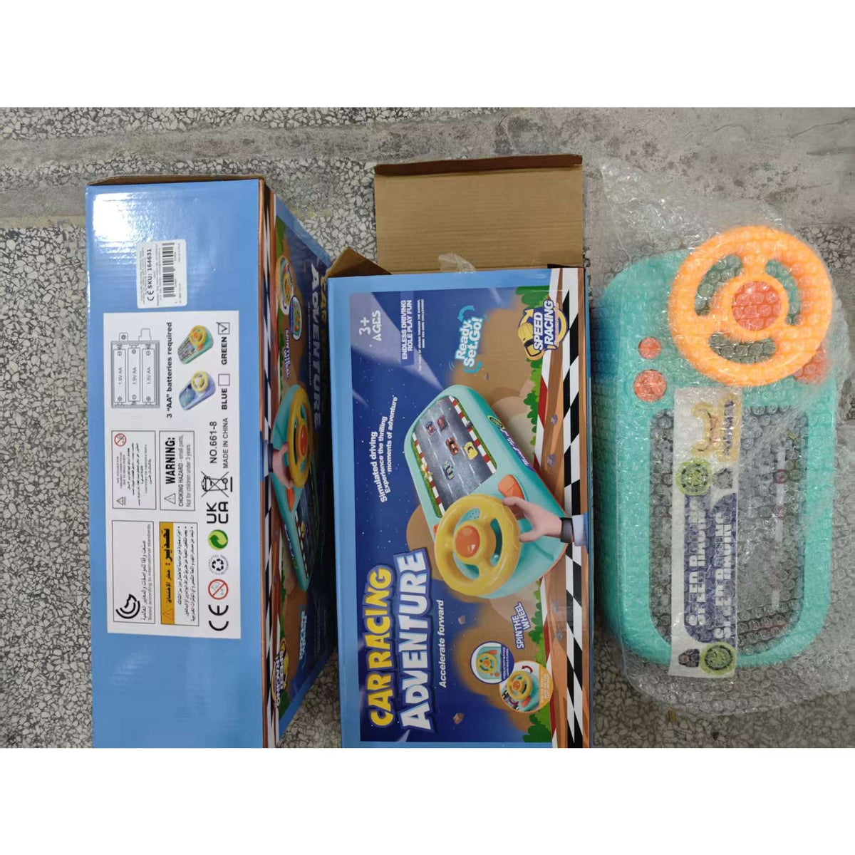 Joc Simulator de Condus Interactiv, Volan cu Efecte Sonore și Muzică, Jucărie Educativă cu 2 Viteze, Material ABS, Alimentare USB sau 3 Baterii AA, Verde, 3-6 Ani