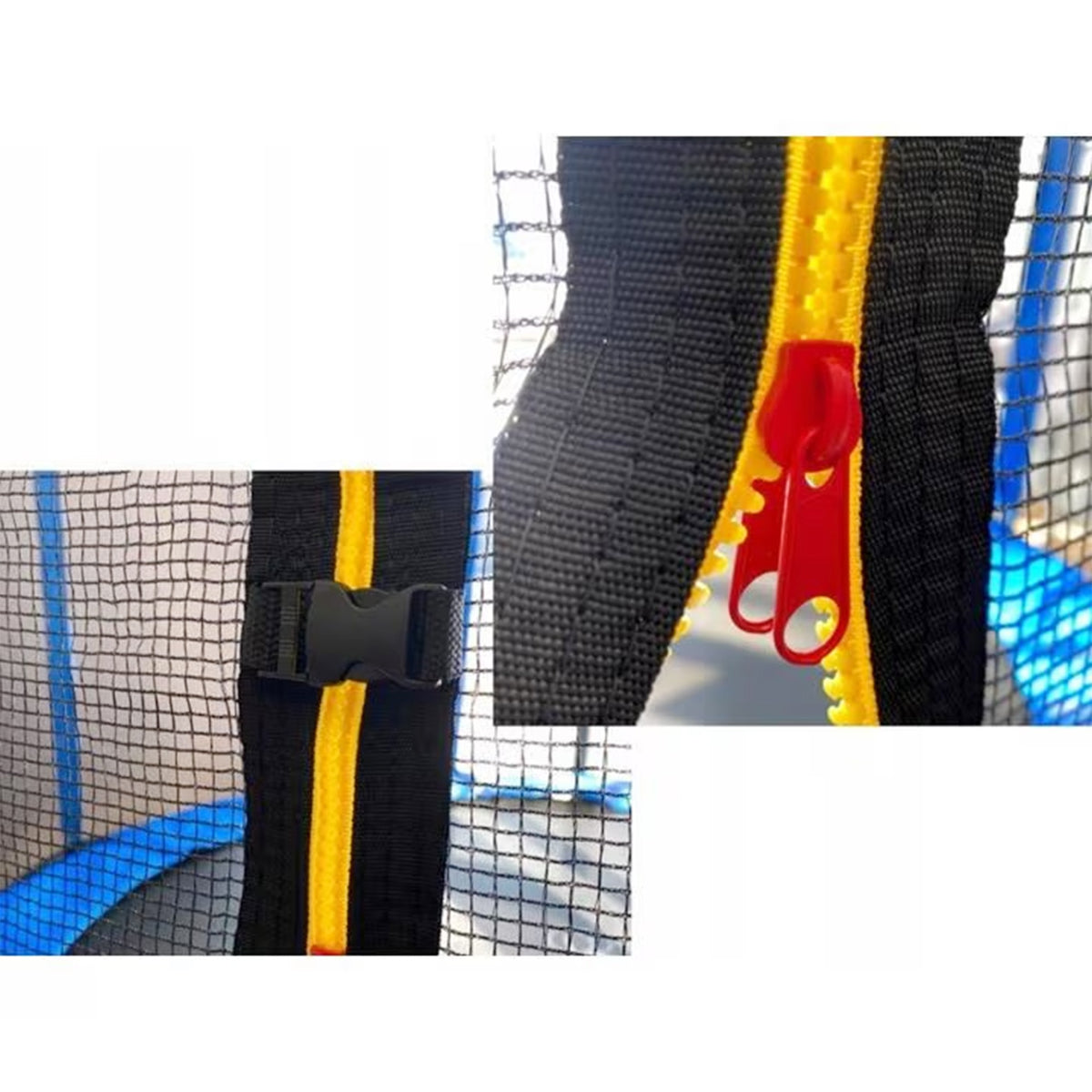 Trambulina pentru Copii si Gradina, Plasa Protectie si Scara Acces, Otel Galvanizat, Capacitate 300 kg, Diametru 3.05 m, Albastru/Negru
