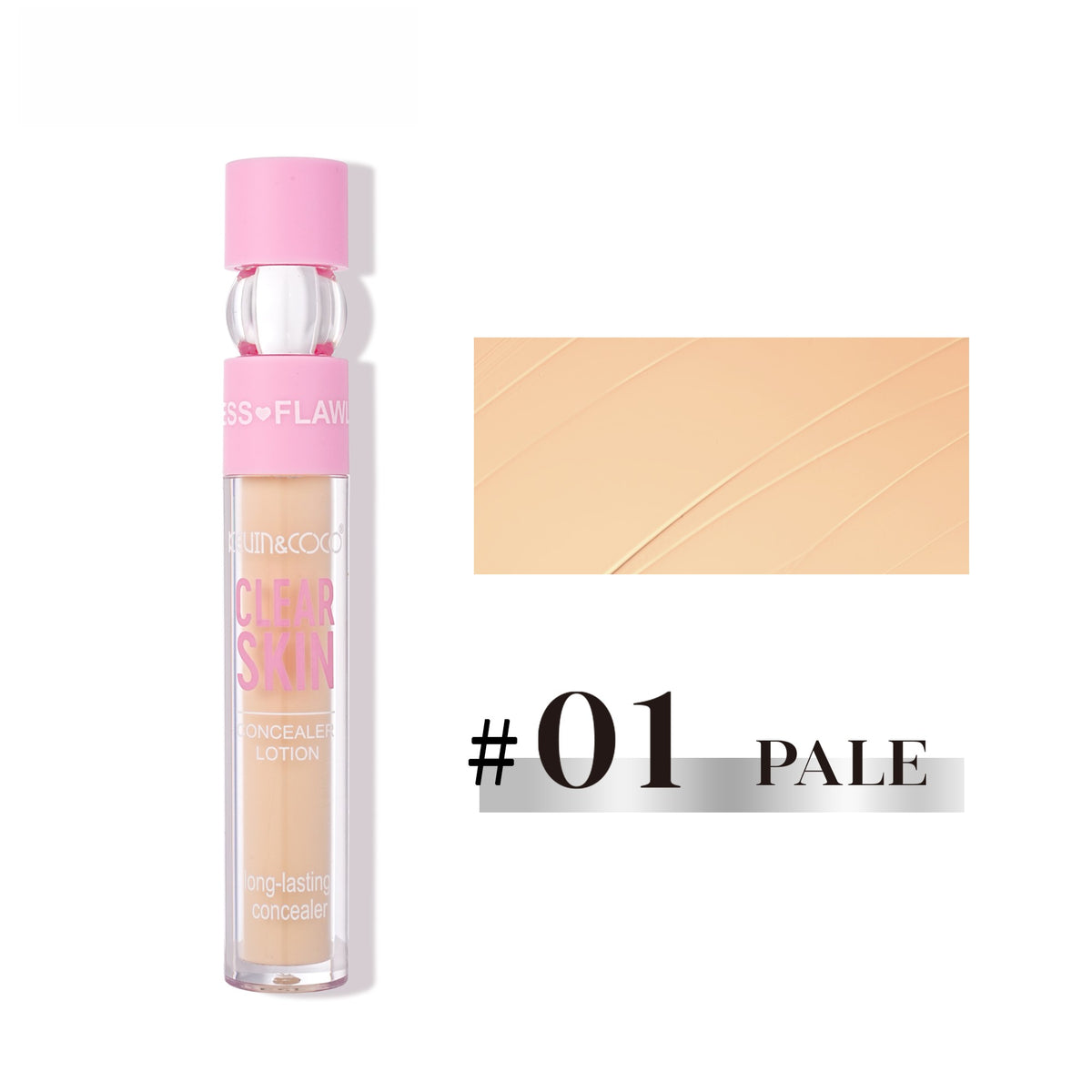 Kevin Coco Corector Lichid Clear Skin, Concealer cu Acoperire Medie si Aspect Natural, Textura Crema, Rezistent la Transfer, Nuanta Bej Deschis, 5 g