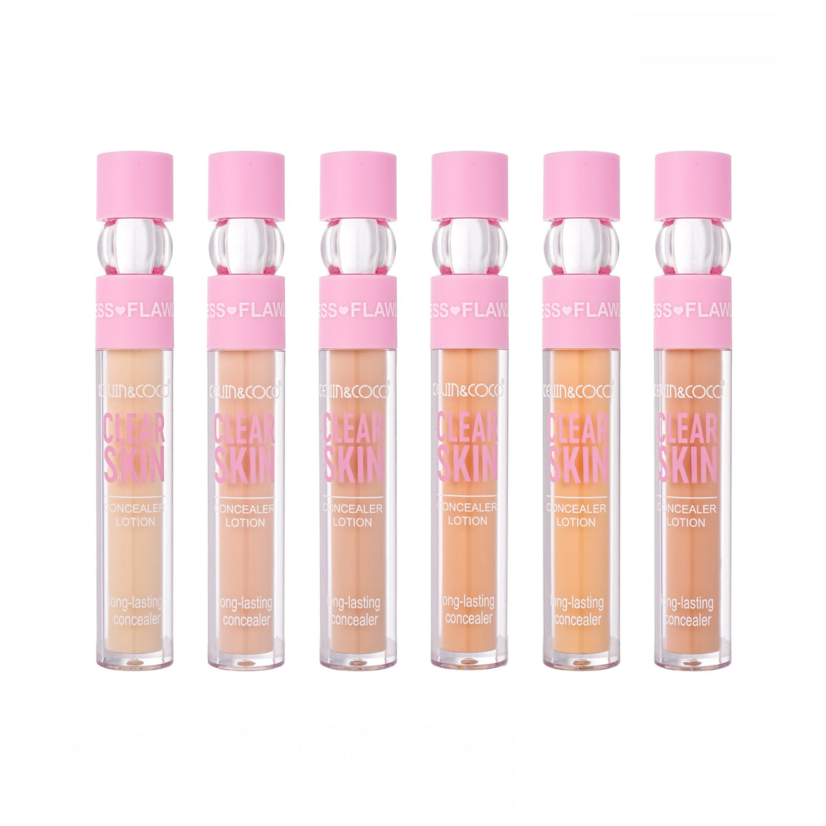 Kevin Coco Corector Lichid Ten Clear Skin, Acoperire Medie si Textura Cremoasa, Formula Rezistenta, Nuanta Bej Deschis, Subton Roz Piersica, 5 g