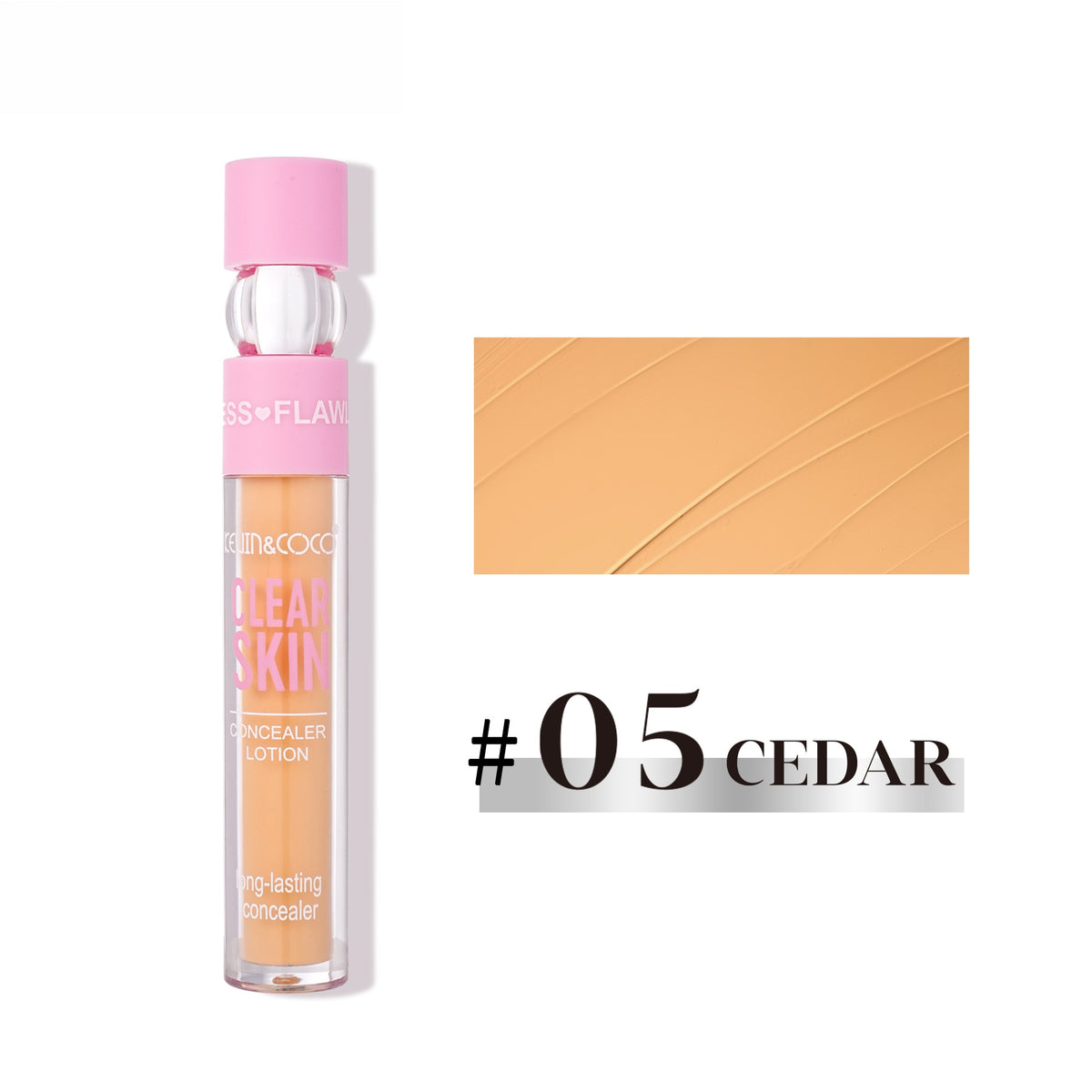 Kevin Coco Corector Lichid pentru Ten, Formula Clear Skin, Acoperire Uniforma, Nuanta Cedar