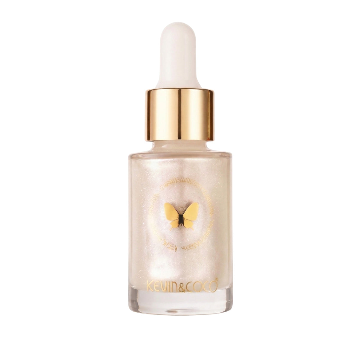 Kevin&Coco, Iluminator Lichid pentru Ten, Efect de Stralucire Bronz si Aspect Radiant, Formula Fluida Instant Anti Age, Model Luminizer, Nuanta Champagne, 3.5 x 3.5 x 8.5 cm