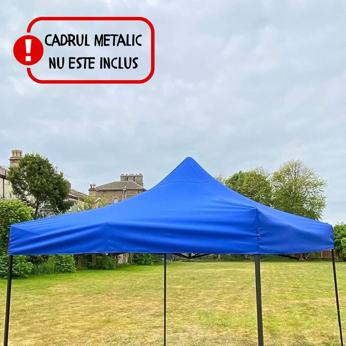 Copertina Pavilion si Acoperis Cort Gradina, Material Impermeabil 420D, 280 g/m2, Protectie UV, Design Pliabil, 3 x 3 m, Albastru