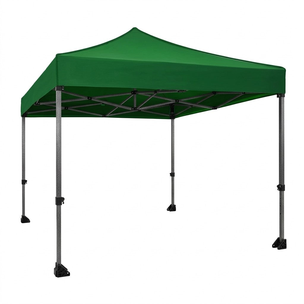 Cort Pavilion Gradina 3x3m, Cadru Metalic Pliabil Ranforsat, Acoperis Impermeabil Oxford 420D cu Protectie PVC, Verde