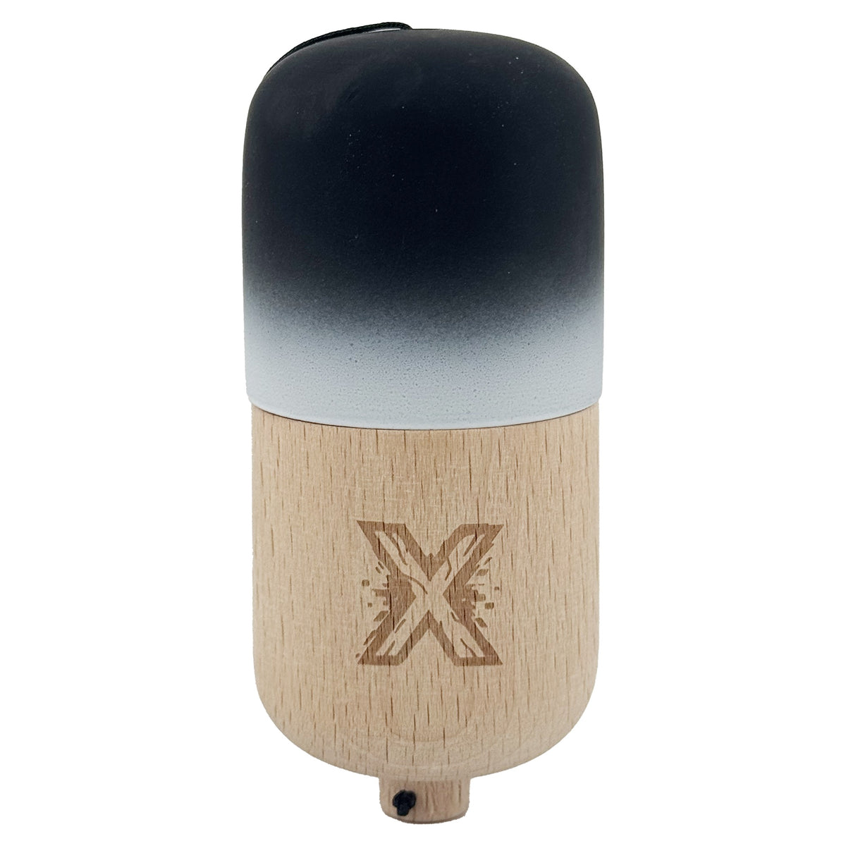 Kendama Pill X Profesionala, Joc de Indemanare Tip Pilula cu Invelis Rubber Grip, Lemn de Calitate, 11 x 5 cm, Gradient Negru/Alb