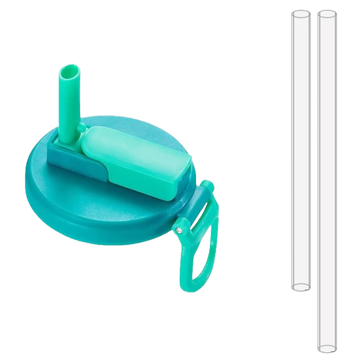 Capac Anti Varsare pentru Doze, Sistem cu Pai Rabatabil si Maner, Plastic Reutilizabil, Diametru 5.4 cm, Albastru