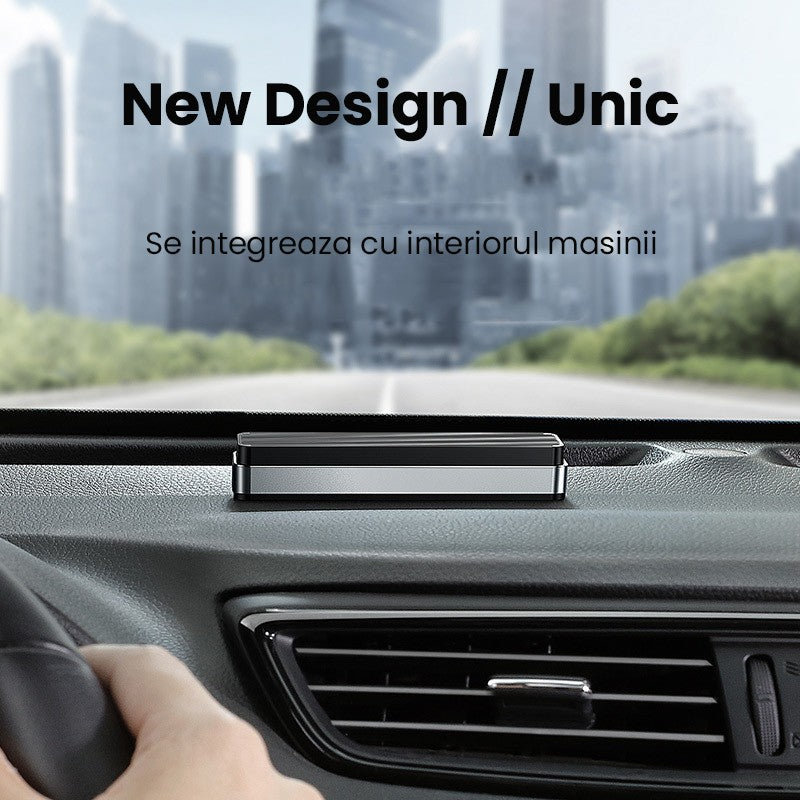 Suport Numar Telefon Parcare Auto, Sistem Pop-Up pentru Ascundere, Fixare Bord cu Banda Adeziva, 150 x 52 x 60 mm, Cifre Rosii, Space Gray