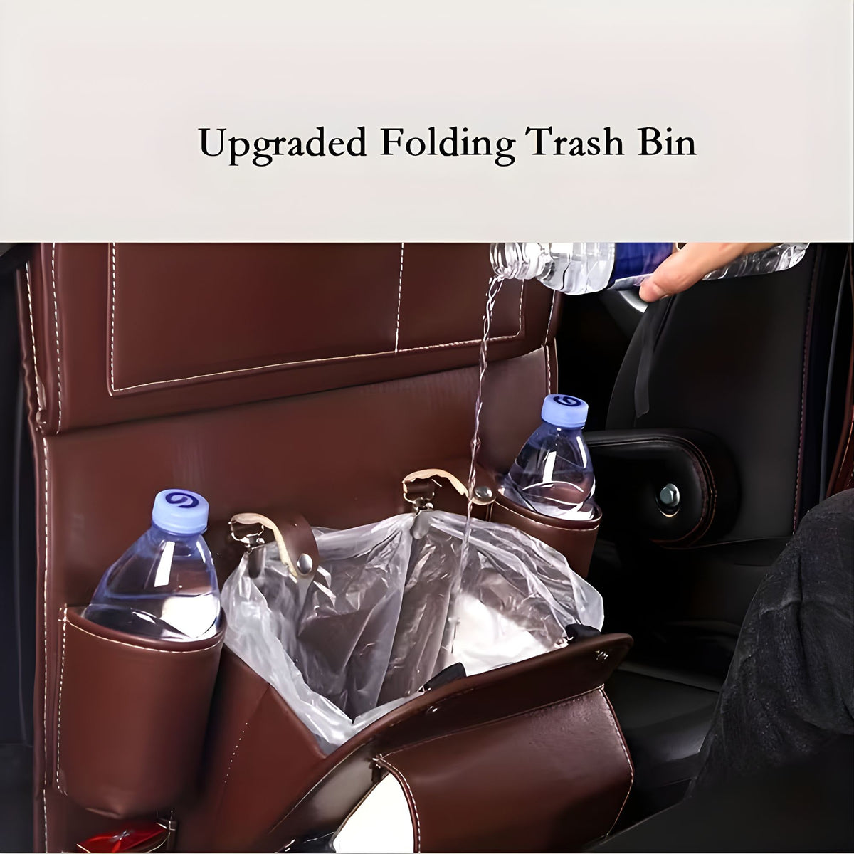 Organizator Scaun Auto cu Masa Pliabila si 6 Compartimente, Protectie Spatar Impermeabila, Suport Tableta, Piele Ecologica, 43 x 60 cm, Bordo