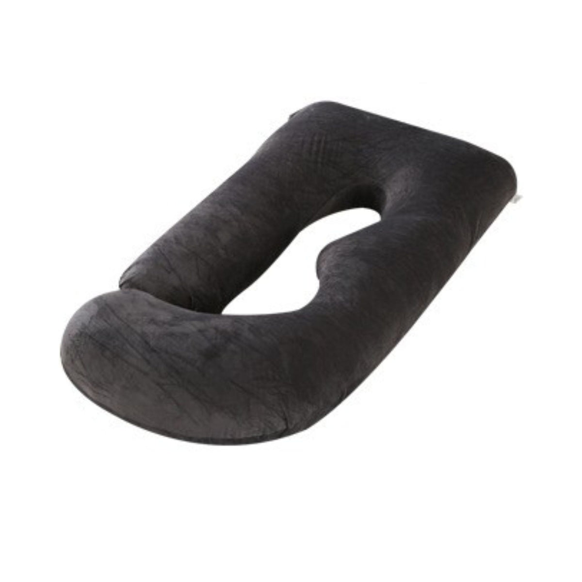 Perna pentru Gravide si Sarcina, Design Ergonomic Tip J, Suport Lombar si Abdominal, Captuseala Poliester, Husa Detasabila si Lavabila, 155 x 75 x 60 cm, Negru