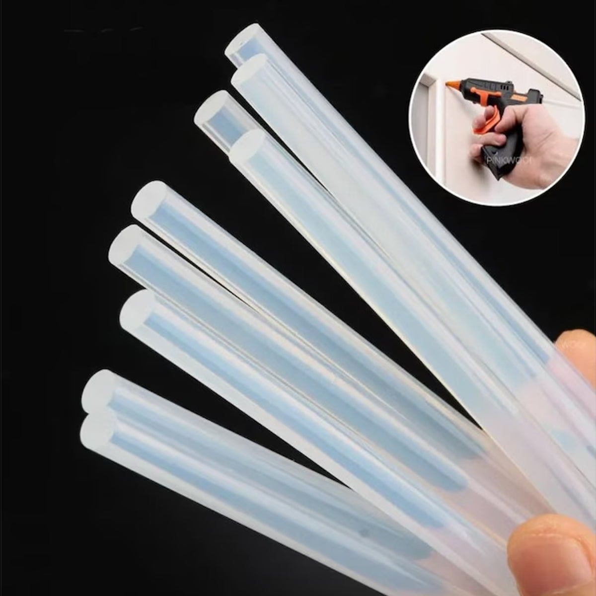 Batoane Adeziv Termic, Rezerve Silicon Transparent Pentru Pistol De Lipit, Adeziv Hot Melt Universal, 7 x 150 mm, Transparent