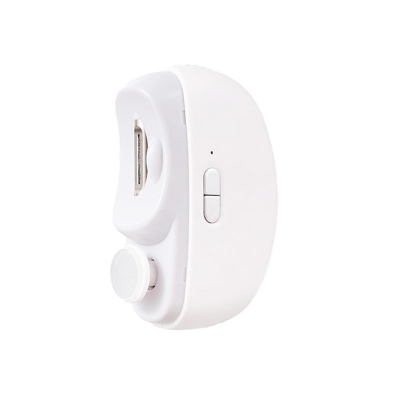 Unghiera Electrica 2 in 1 pentru Taiat si Slefuit, 2 Viteze, Lumina LED si Compartiment Resturi, Silentioasa 65 dB, Incarcare USB-C, ABS, 8.5 x 6.8 x 3.3 cm, Alb