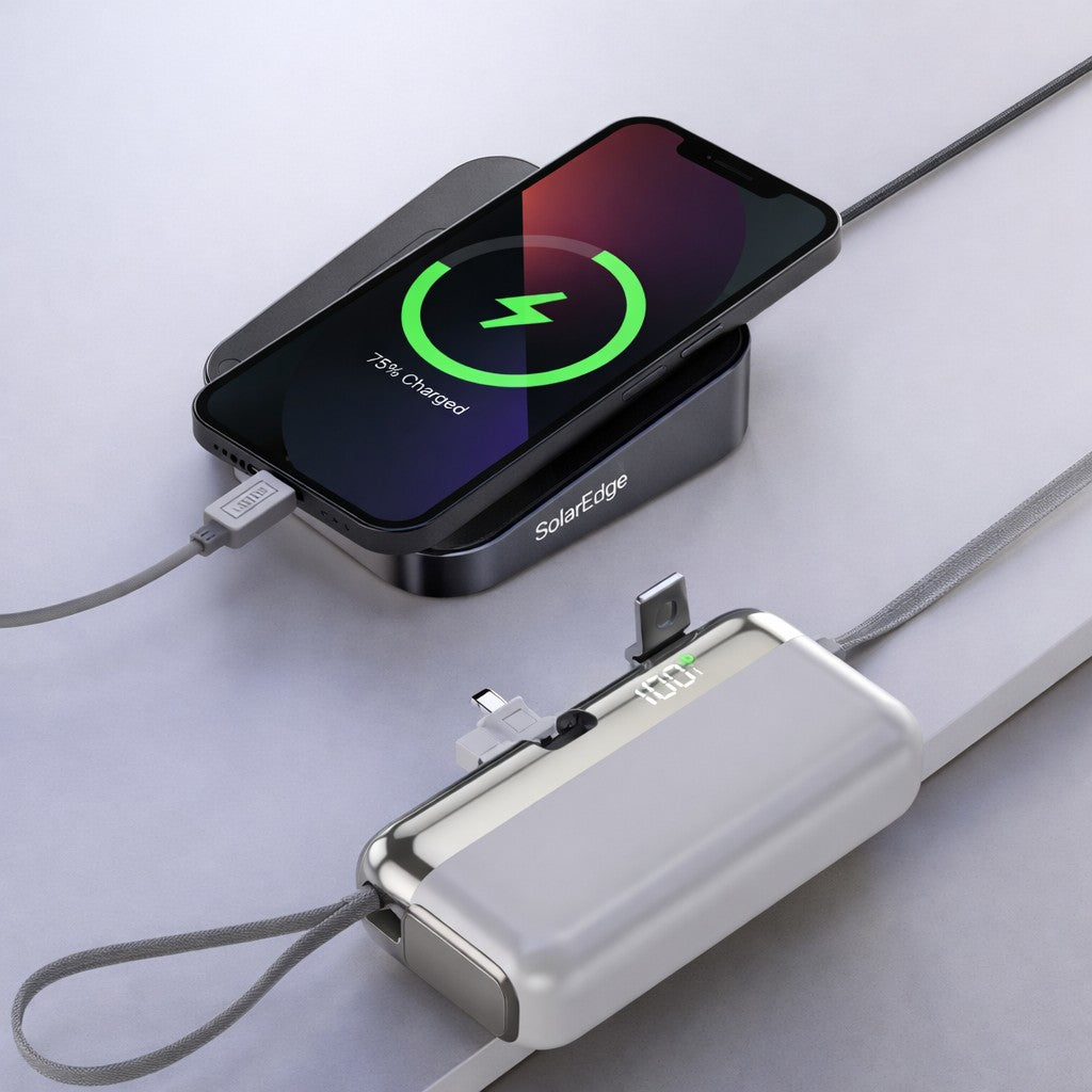 Baterie Externa Power Bank Capsule, Acumulator Portabil 10000 mAh, Incarcare Rapida, Indicator LED, Design Compact, Compatibilitate Universala, 9 x 5 x 2.5 cm, Alb