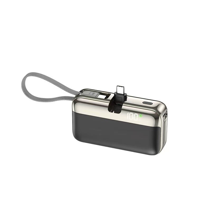 Baterie Externa Power Bank Capsule, Capacitate 10000 mAh, Incarcare Rapida, Design Compact Cilindric, Indicator LED, Protectie Supratensiune, 9 x 5 x 2.5 cm, Negru