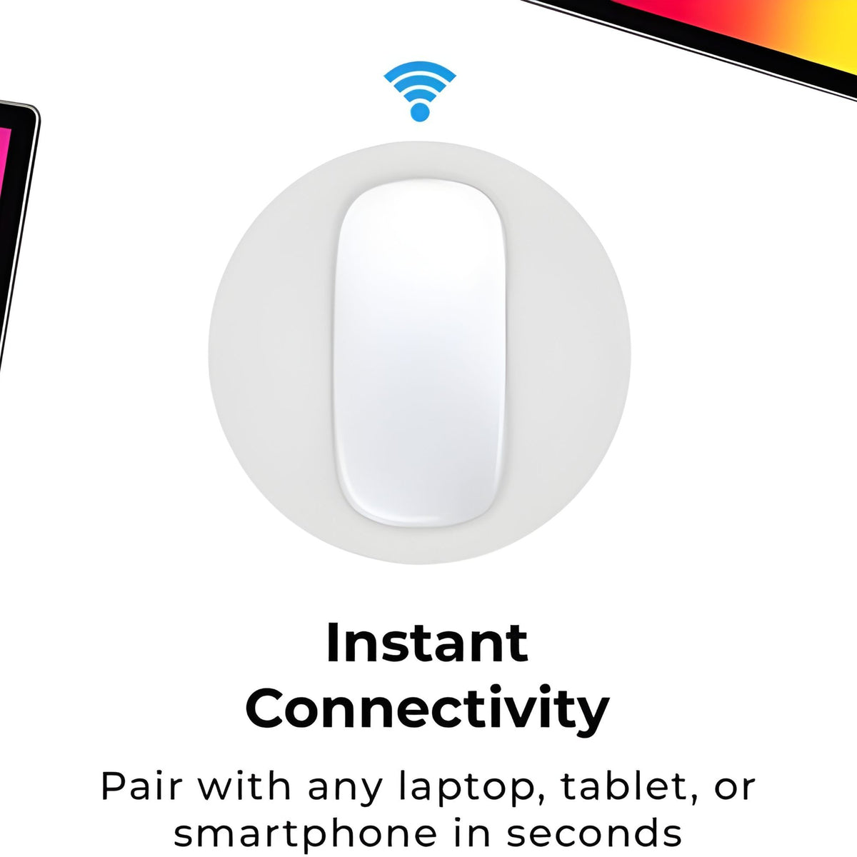 M103 Mouse Wireless cu Gesturi, Bluetooth si 2.4GHz, Reincarcabil prin USB, Ultra Subtire si Silentios, 1600 DPI Ajustabil, Buton Desktop, Compatibil PC, Laptop si Tableta, Alb