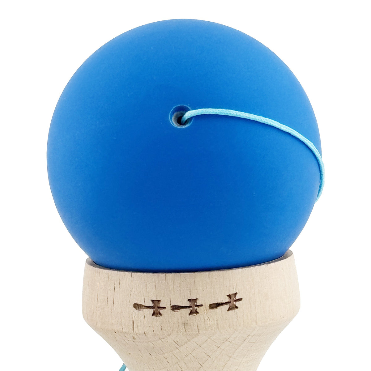 Kendama X Originala, Model V3 Albastru / Alb in Degrade, Profesionala, Cupe Mari King Size, Rubber Grip, Gaura in Baza, Rulment, Ata 62cm