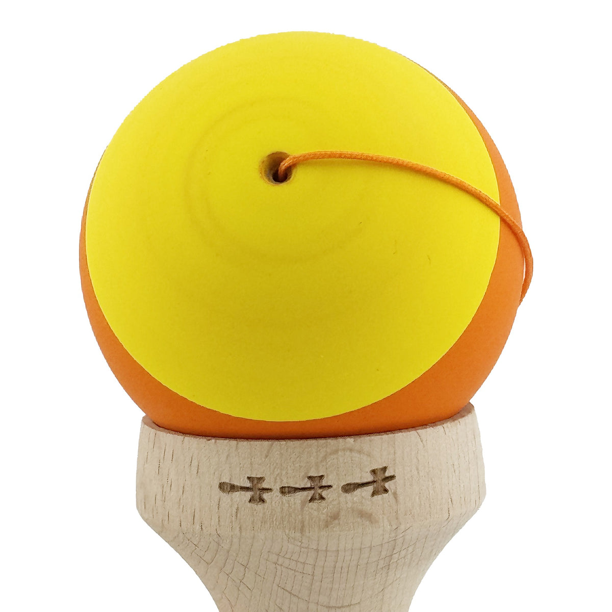 Kendama X Originala, Model V3 Mov / Negru / Alb, Profesionala, Cupe Mari King Size, Rubber Grip, Gaura in Baza, Rulment, Ata 62cm
