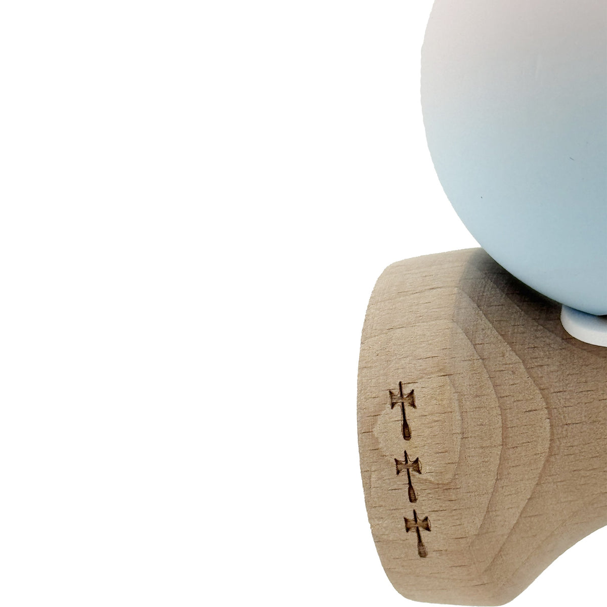 Kendama X Originala, Model V3 Lila / Turcoaz in Degrade, Profesionala, Cupe Mari King Size, Rubber Grip, Gaura in Baza, Rulment, Ata 55cm