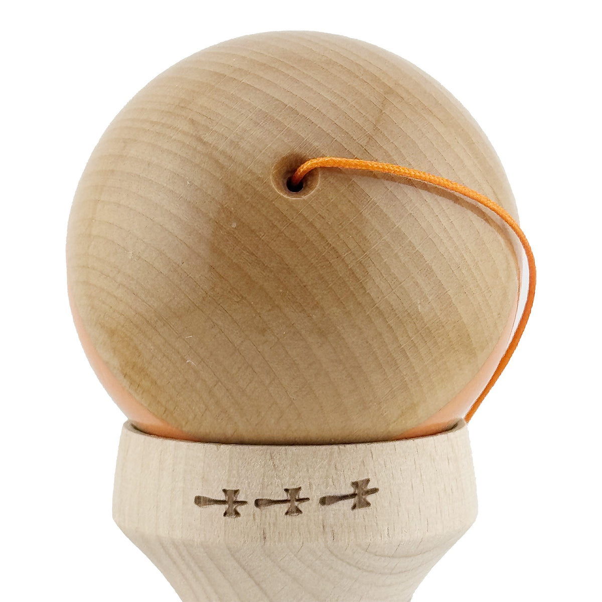 Kendama X Originala, Model V3 Portocaliu, Linie, Profesionala, Cupe Mari King Size, Super Sticky, Gaura in Baza, Rulment, Ata 55cm