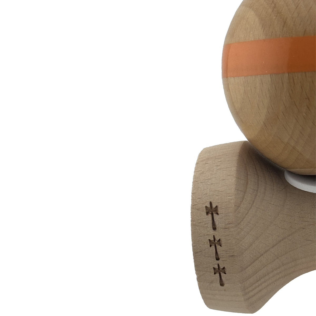 Kendama X Originala, Model V3 Portocaliu, Linie, Profesionala, Cupe Mari King Size, Super Sticky, Gaura in Baza, Rulment, Ata 55cm