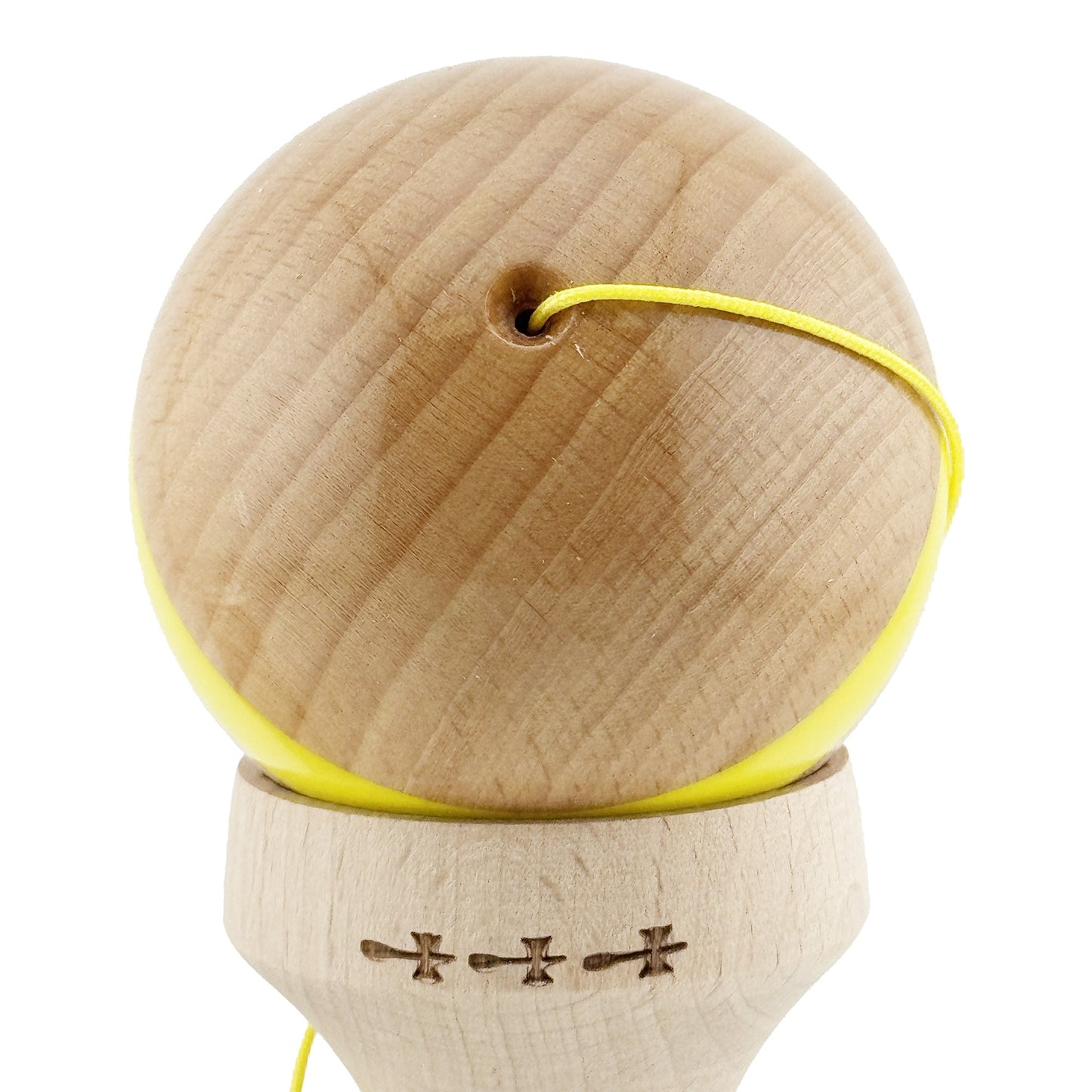 Kendama X Originala, Model V3 Galben, Linie, Profesionala, Cupe Mari King Size, Super Sticky, Gaura in Baza, Rulment, Ata 55cm