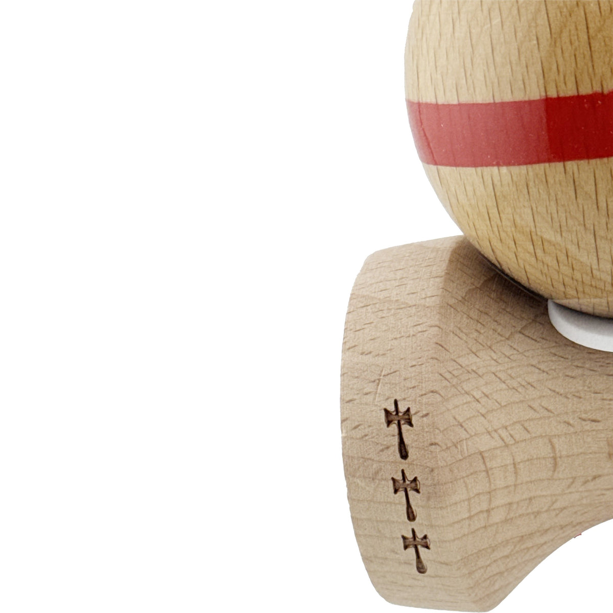 Kendama X Originala, Model V3 Rosu, Linie, Profesionala, Cupe Mari King Size, Super Sticky, Gaura in Baza, Rulment, Ata 55cm