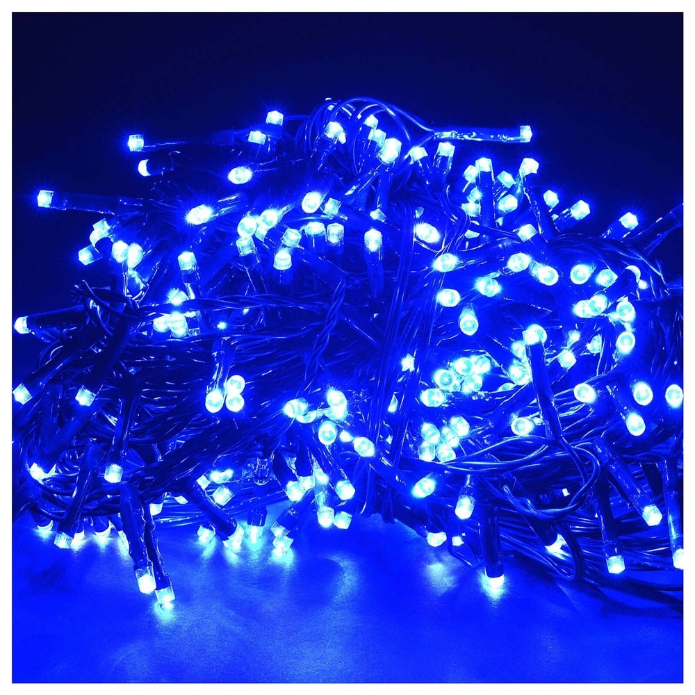 Instalatie Solara Craciun Turturi, Perdea Franjurata Exterior, IP44, Telecomanda, 8 Moduri Lumina, 143 LED, Acumulator 1200 mAh, Fir Alb, Albastru, 5 m + 5 m Prelungitor