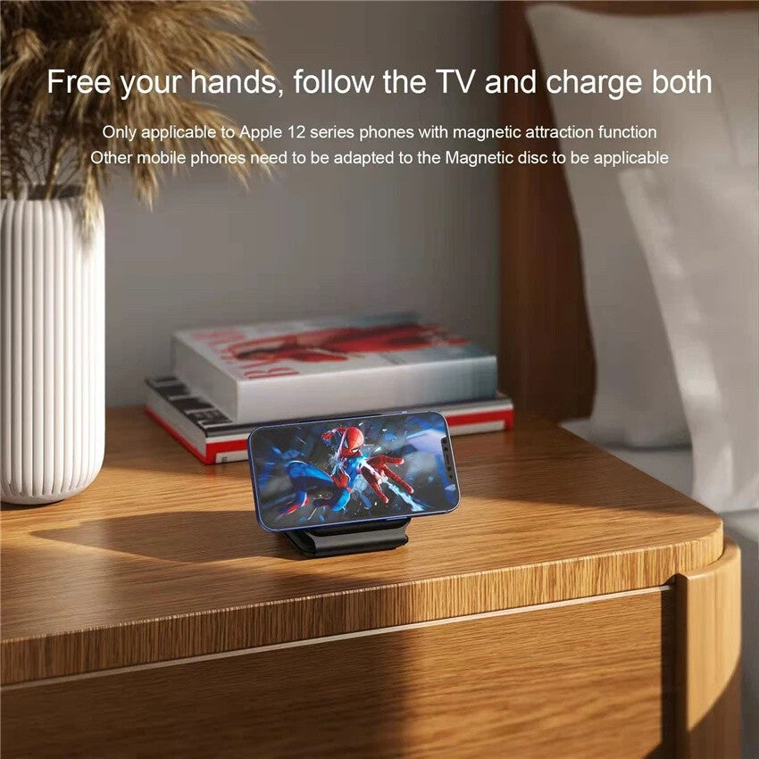 Incarcator Wireless Magnetic 3 in 1, Statie de Incarcare Rapida 15W, Pliabila la 180 Grade, Suport de Birou pentru iPhone, Apple Watch si AirPods, Compatibil iOS si Android, Qi Standard, Negru