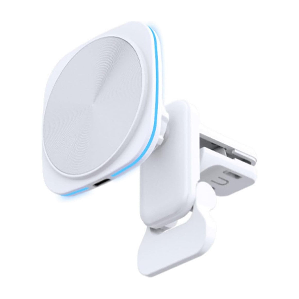 Incarcator Wireless Auto, Statie de Incarcare Magnetica Rapida 15W, Sistem cu 18 Magneti Puternici si Disipare Caldura, Compatibil iOS/Android, 7 x 7 x 6.3 cm, Alb