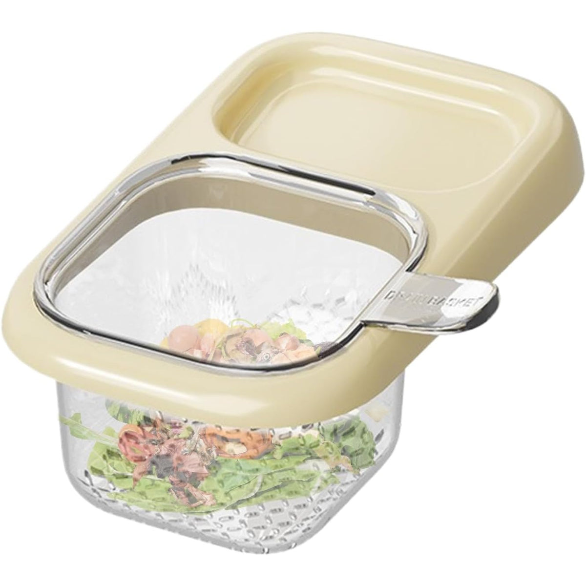 Coș de Scurgere pentru Chiuvetă, Filtru Multifuncțional cu Ventuză și Mâner, ABS și PET, 22 x 13 x 8.5 cm, Crem