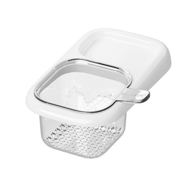 Cos de Scurgere pentru Chiuveta, Filtru Resturi Alimentare si Sita Legume, Fixare cu Ventuza si Maner, ABS si PET, 22 x 13 x 8.5 cm, Alb
