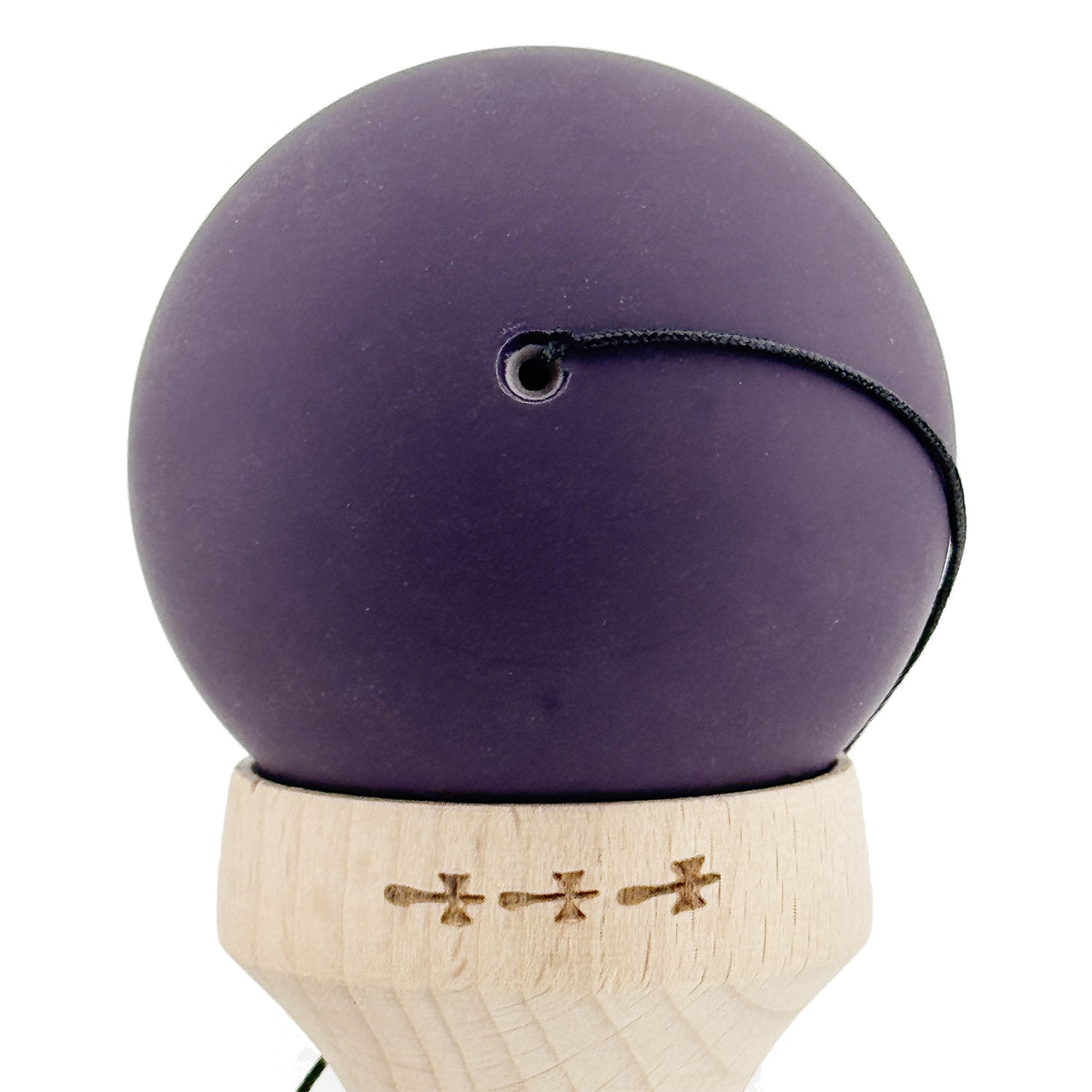 Kendama X Originala, Model V3 Negru / Albastru Deschis in Degrade, Profesionala, Cupe Mari King Size, Rubber Grip, Gaura in Baza, Rulment, Ata 55cm