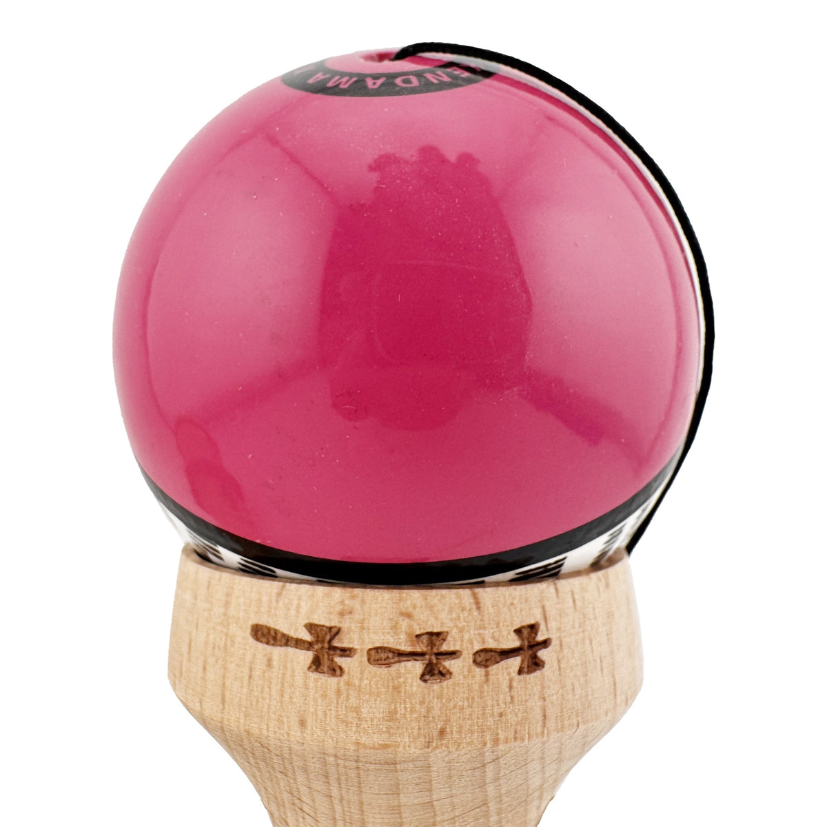 Kendama X Valentine's Day Originala, Model V3 Roz / Alb, Profesionala, Cupe Mari King Size, Super Sticky, Gaura in Baza, Rulment, Ata 62cm