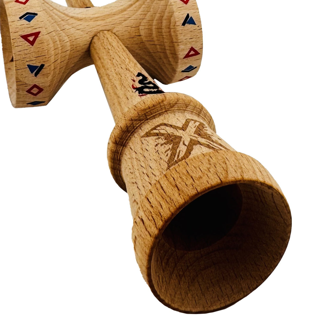 Kendama X Valentine's Day Originala, Model V3 Roz / Alb, Profesionala, Cupe Mari King Size, Super Sticky, Gaura in Baza, Rulment, Ata 62cm
