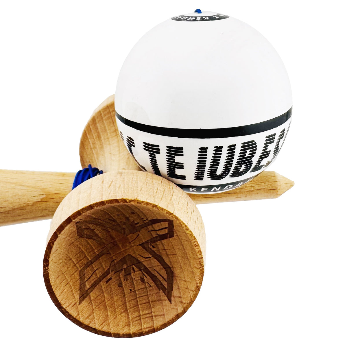 Kendama X Valentine's Day Originala, Model V3 Alb / Alb, Profesionala, Cupe Mari King Size, Super Sticky, Gaura in Baza, Rulment, Ata 62cm